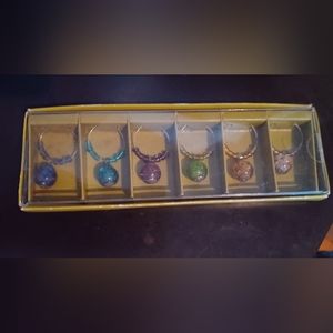 Pier 1 Imports glass wine charms 6pcs